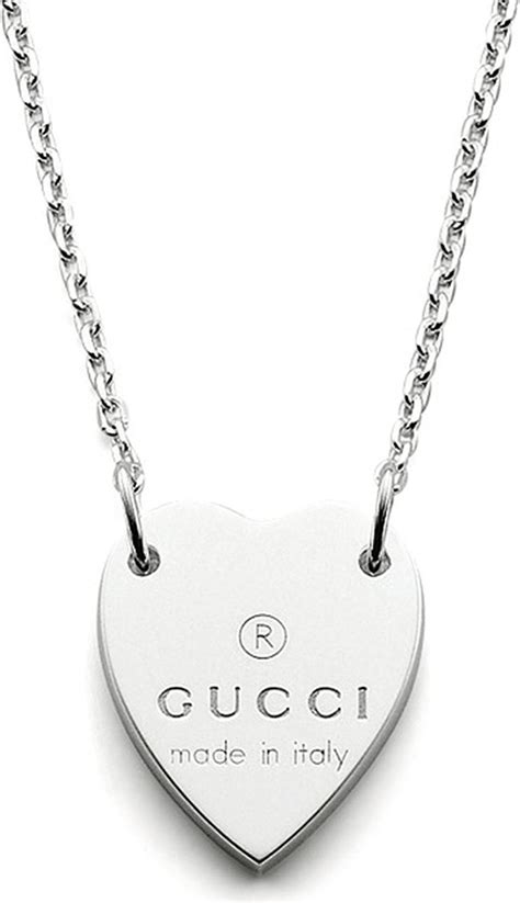 gucci trademark sterling silver necklace|heart necklace with gucci trademark.